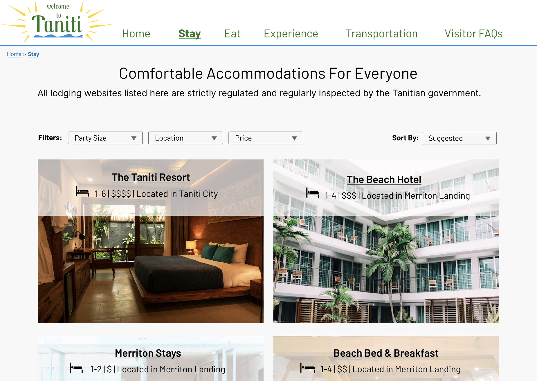Taniti Website Screenshot